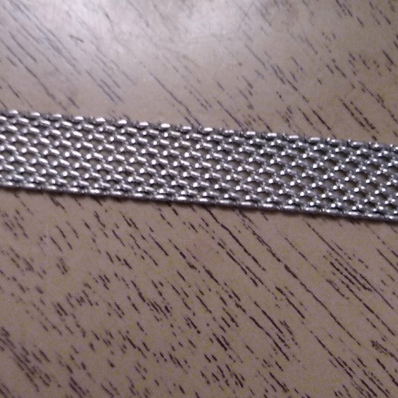 Mesh silver chocker w/ Sky blue stone - Picture 7 of 9